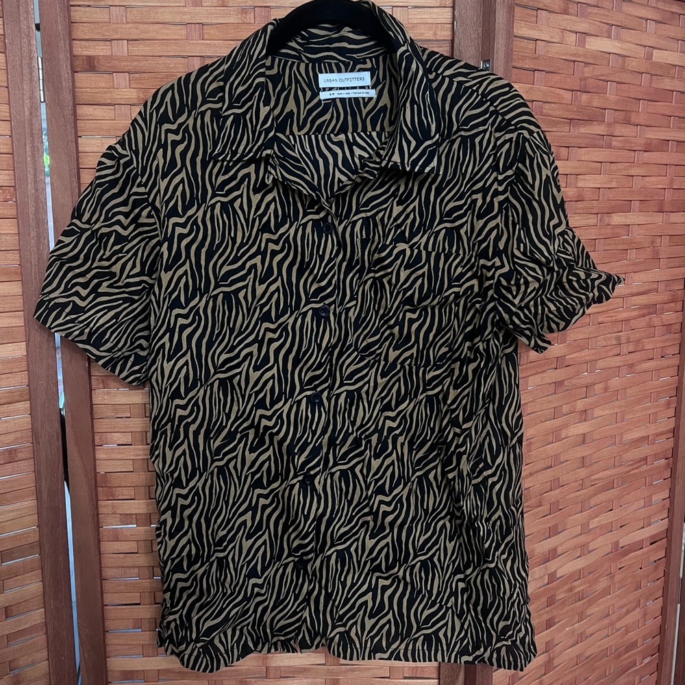 Urban Outfitters zebra print button up shirt